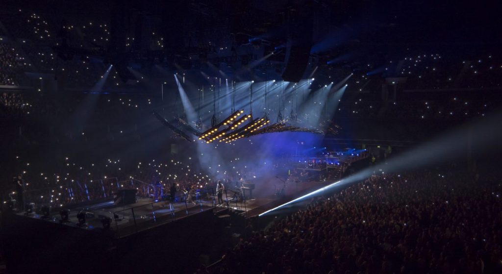 Mumford and Sons stage lighted with Portman Lights